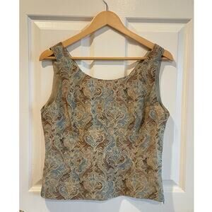 Vintage Adrianna Papell Silk Sleeveless Blouse Size 8